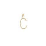 Zoë Chicco 14kt Gold Bezel Diamond Letter C Charm Pendant with Spring Ring