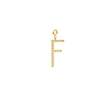 Zoë Chicco 14kt Gold Bezel Diamond Letter F Charm Pendant with Spring Ring