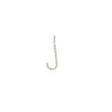 14k Single Diamond Bezel Letter Charm Pendant with Spring Ring