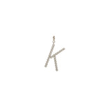 14k Single Diamond Bezel Letter Charm Pendant with Spring Ring
