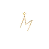 Zoë Chicco 14kt Gold Bezel Diamond Letter M Charm Pendant with Spring Ring