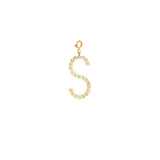 Zoë Chicco 14kt Gold Bezel Diamond Letter S Charm Pendant with Spring Ring