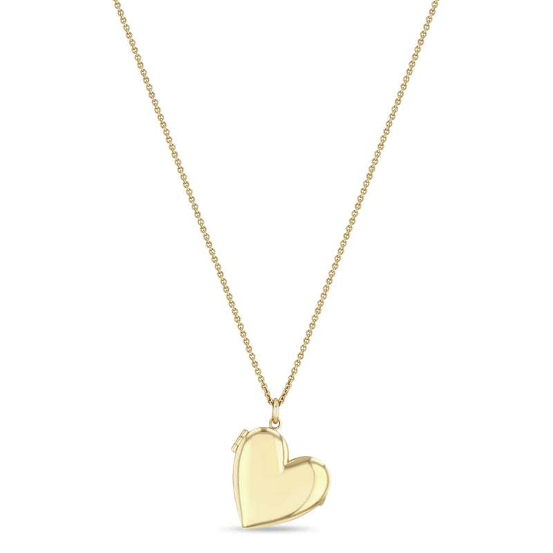 Zoe Chicco Lockets Padlocks Diamond Heart Pendant Necklace in 14K Yellow Gold