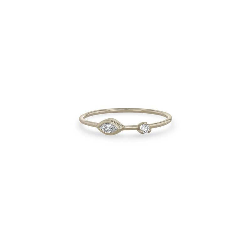 Zoë Chicco 14k White Gold Marquise & Round Diamond Thin Band Ring