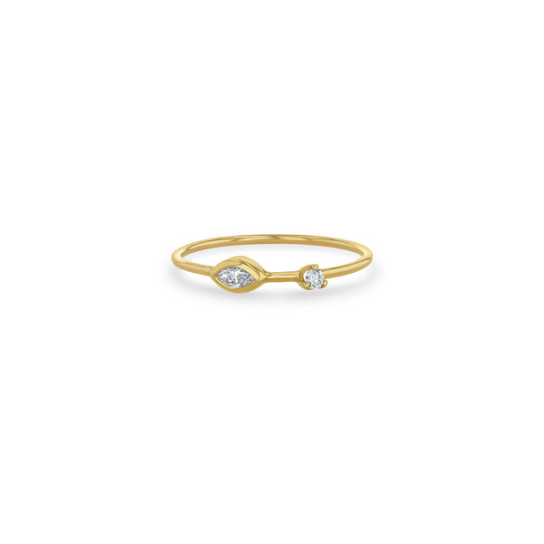 Zoë Chicco 14k Yellow Gold Marquise & Round Diamond Thin Band Ring
