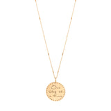 Zoe Chicco 14k Gold Small Mantra Star Border Necklace on Tiny Bar & Cable Chain