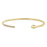 Zoë Chicco 14k Gold Snake Head with Diamond Eyes & Pavé Diamond Cuff Bracelet