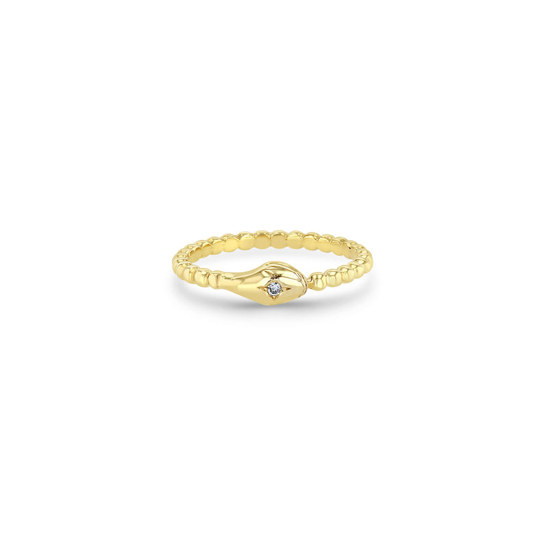 Zoë Chicco 14k Gold Beaded Diamond Snake Ring