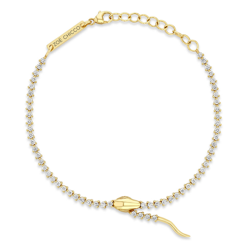 Zoë Chicco 14K Gold Diamond Tennis Serpent Bracelet