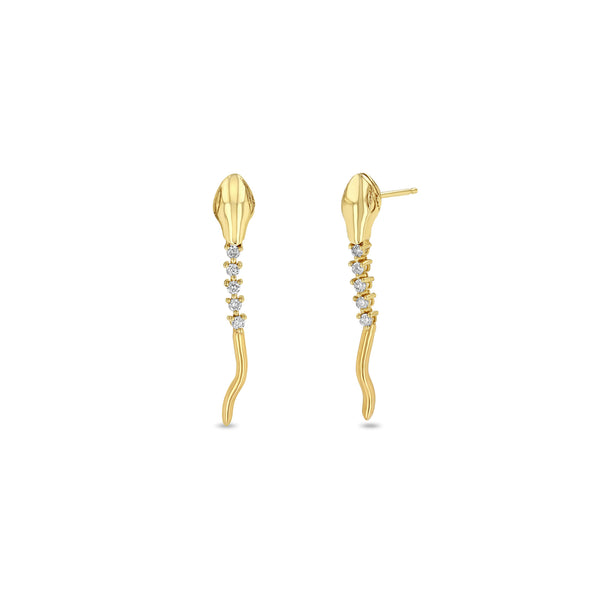Zoë Chicco 14k Gold Diamond Tennis Snake Drop Earrings