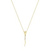 Zoë Chicco 14k Gold Diamond Tennis Snake Drop Pendant Necklace