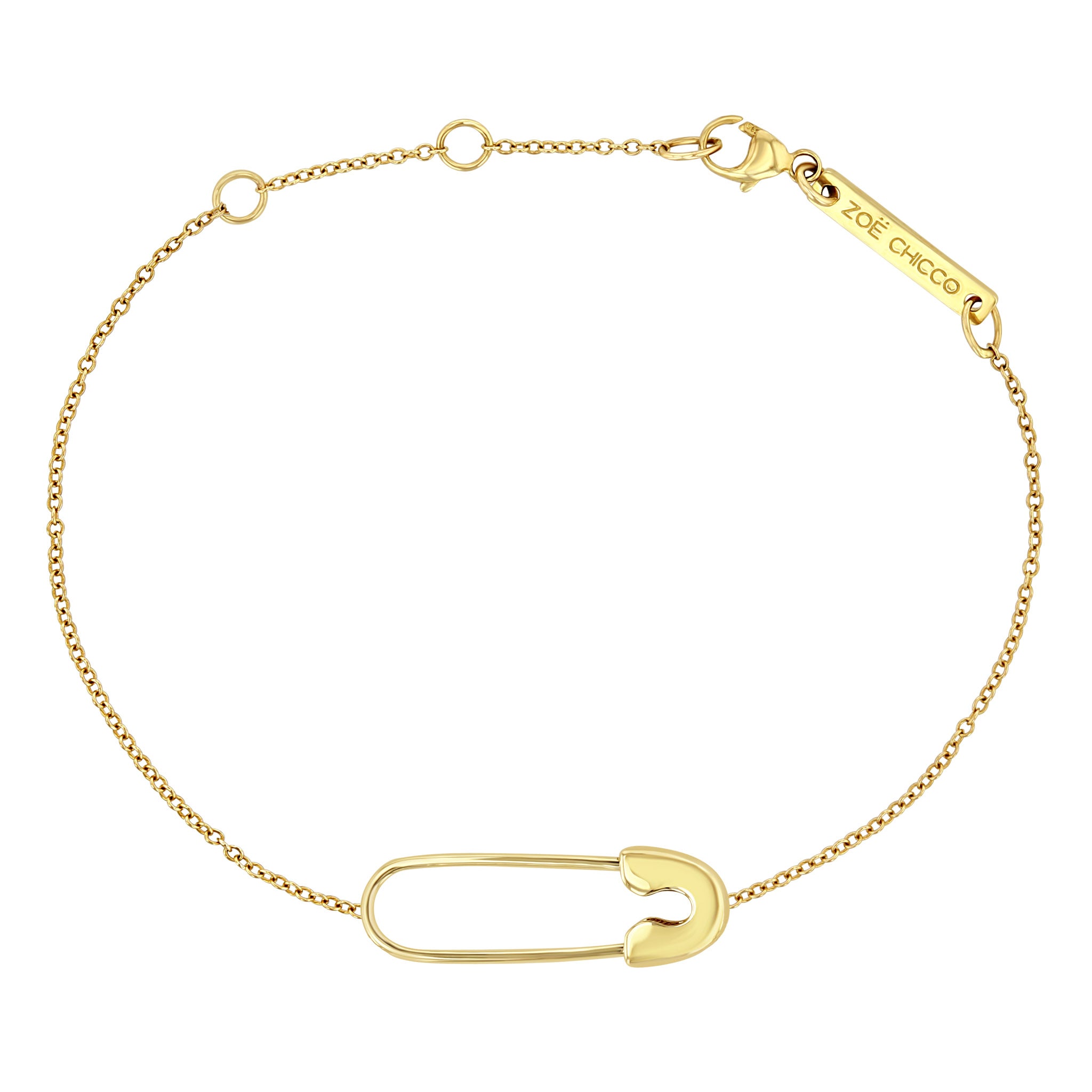 Zoë Chicco 14k Gold Safety Pin Bracelet