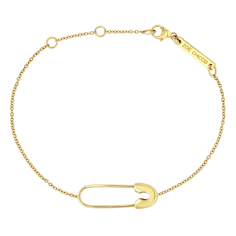 Zoë Chicco 14k Gold Safety Pin Bracelet