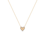 Zoë Chicco 14k Rose Gold Heart with Pavé Diamond Border Necklace