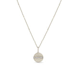 Zoë Chicco 14k Gold Small Pavé Diamond Line Disc Bar & Cable Chain Necklace
