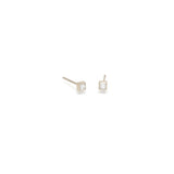 14k Tiny Princess Diamond Studs