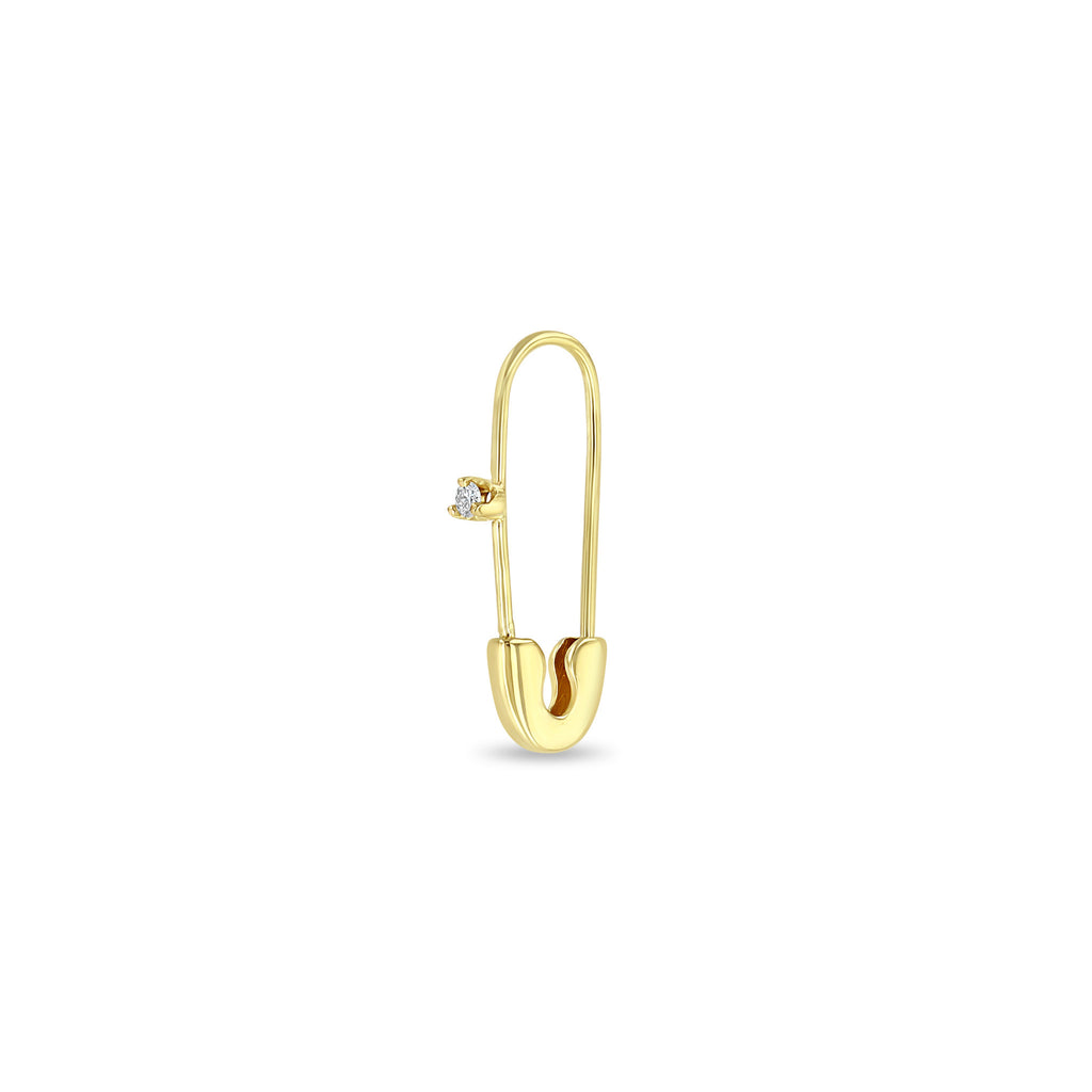 Kris Nations Safety Pin Enamel Hoop Earrings in Red & 18K Gold Vermeil-  Bliss Boutiques