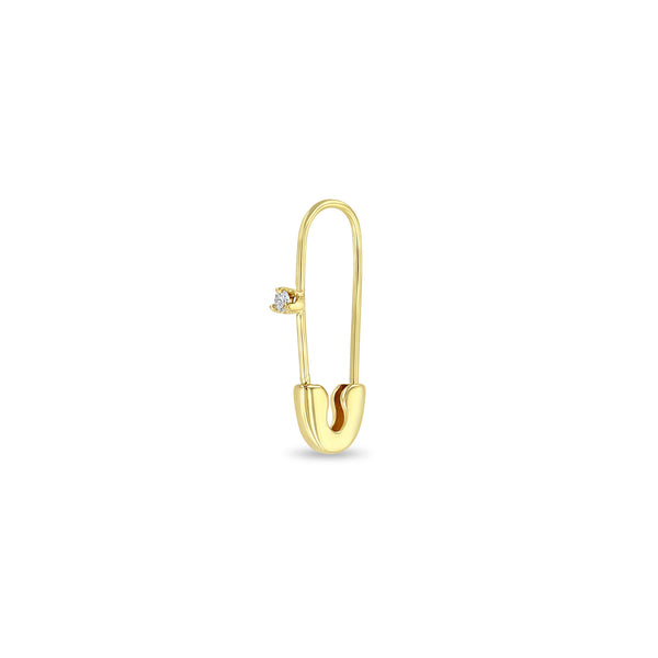 Zoë Chicco 14k Gold Safety Pin with Prong Diamond Threader Earring