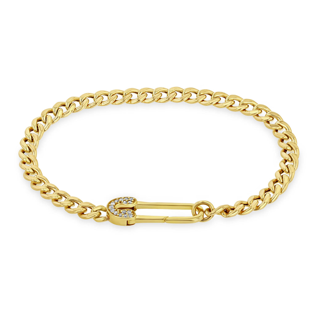 Safety Pin Pave Bracelet