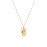 Zoë Chicco 14k Gold Engraved Initial X-Small Dog Tag Necklace