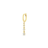 Zoë Chicco 14k Gold Small Hinge Huggie Hoop with Linked Diamond Drop