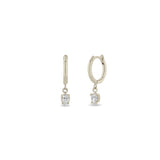 Zoë Chicco 14k Gold Dangling Pear Diamond Small Hinge Huggie Hoop Earrings