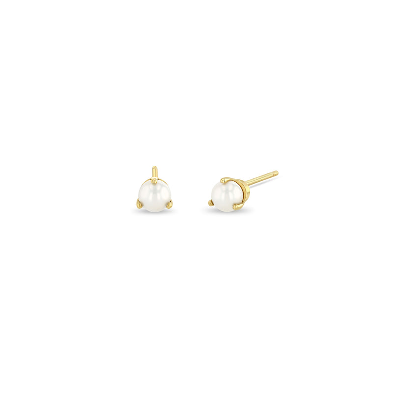 Zoë Chicco 14k Gold 4mm Prong Pearl Stud Earrings