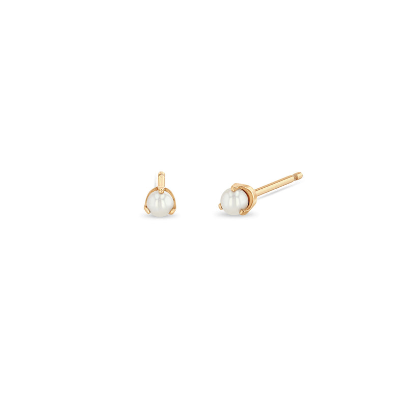 Zoë Chicco 14k Gold 3mm Prong Pearl Stud Earrings