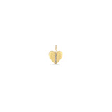 Zoë Chicco 14k Yellow Gold Pavé Diamond Line Heart Spring Ring Charm Pendant