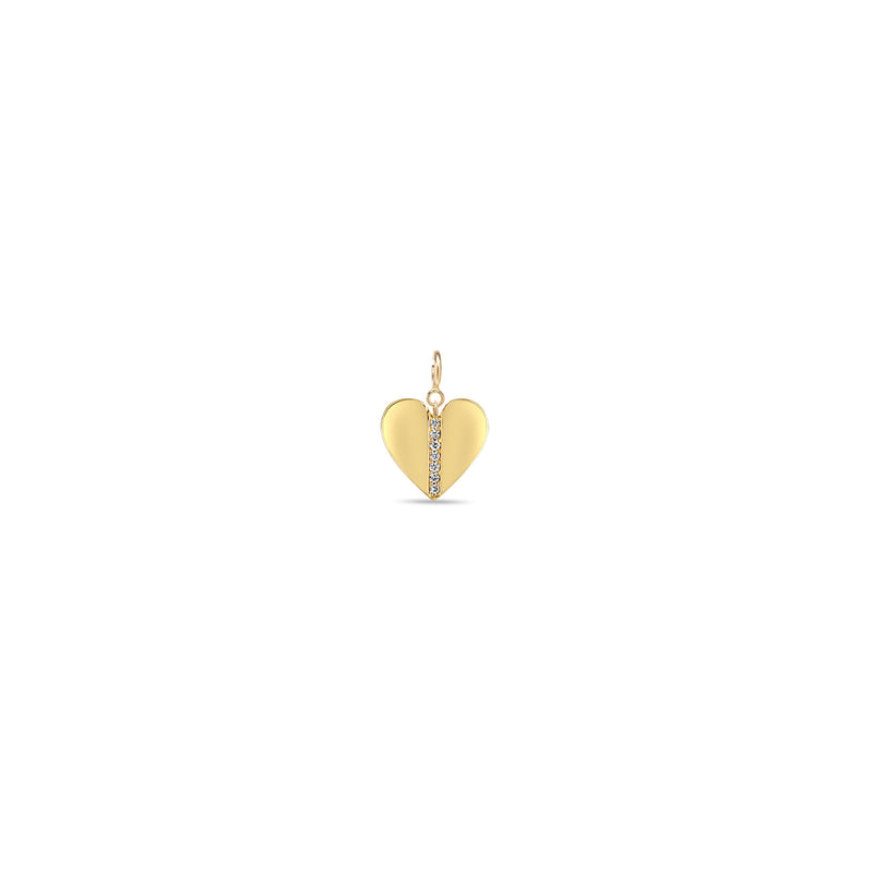 Zoë Chicco 14k Yellow Gold Pavé Diamond Line Heart Spring Ring Charm Pendant
