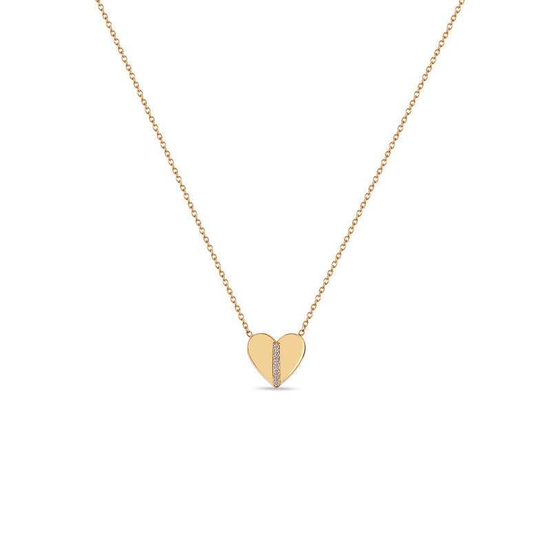 Zoë Chicco 14k Gold Pavé Diamond Line Heart Necklace