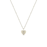 Zoë Chicco 14k White Gold Pavé Diamond Line Heart Pendant Necklace