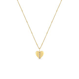 Zoë Chicco 14k Yellow Gold Pavé Diamond Line Heart Pendant Necklace
