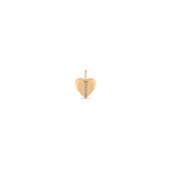 Zoë Chicco 14k Rose Gold Pavé Diamond Line Heart Charm Pendant
