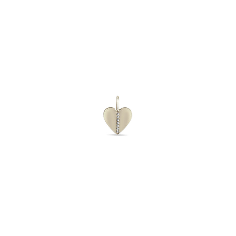 Zoë Chicco 14k White Gold Pavé Diamond Line Heart Charm Pendant