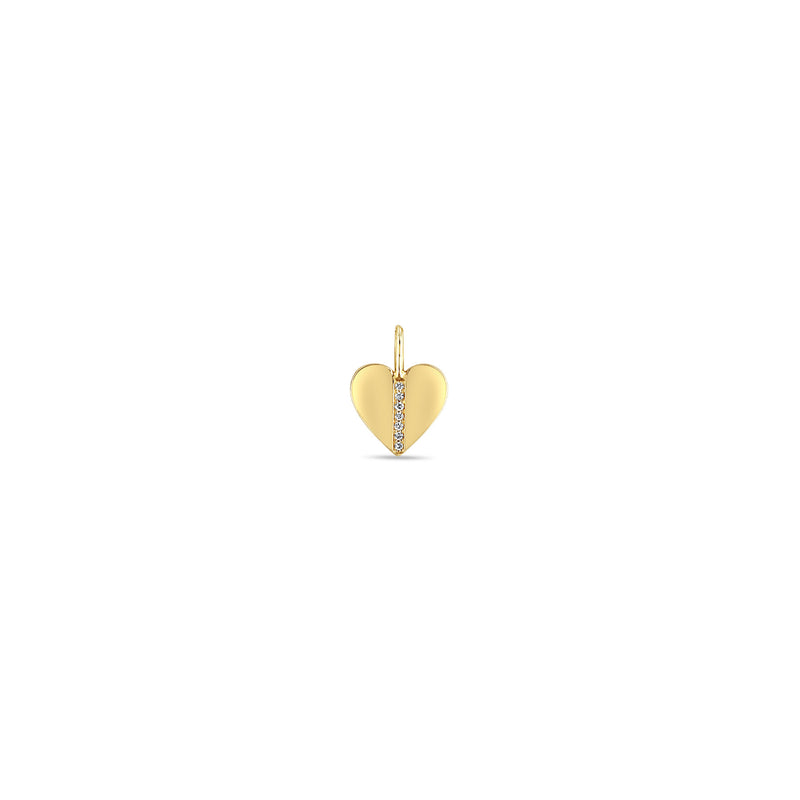Zoë Chicco 14k Yellow Gold Pavé Diamond Line Heart Charm Pendant
