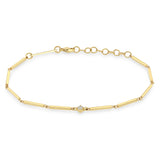 Zoë Chicco 14k Gold Single Diamond Gold Linked Bar Bracelet