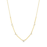 Zoë Chicco 14k Gold 6 Linked Bar & Graduated Diamond Station Necklace