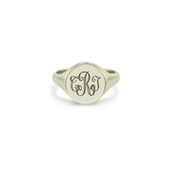 Zoë Chicco 14kt Gold Engraved Monogram Signet Ring
