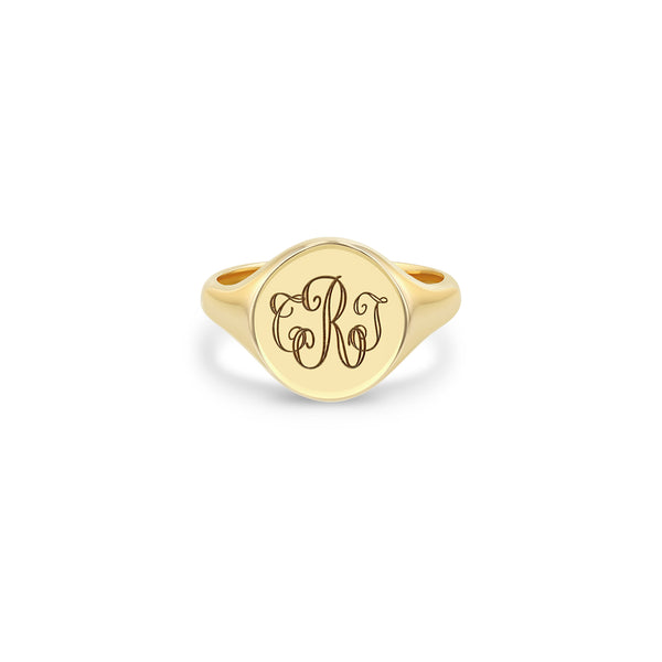 Zoe Chicco 14k Gold Engraved Monogram Signet Ring ZOE CHICCO