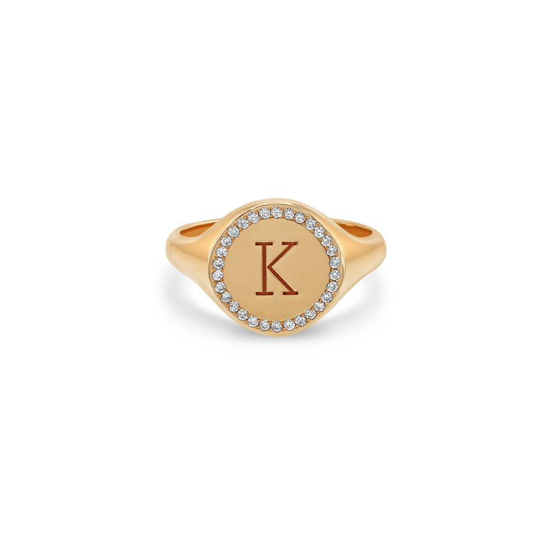 Adjustable Custom Ring Letter& Heart Name Ring from Black Diamonds