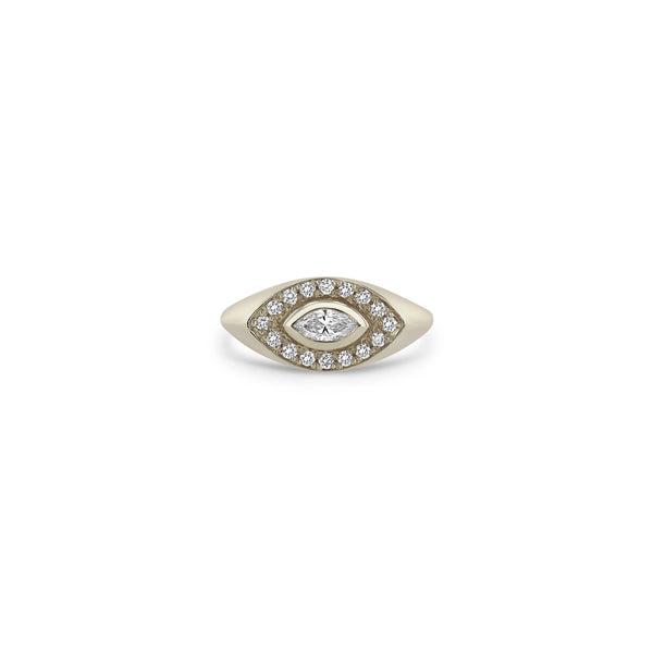 Zoë Chicco 14k Gold Marquise Diamond Halo Signet Ring
