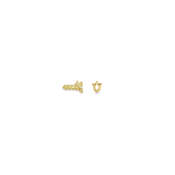 Zoë Chicco 14k Gold Screw "U" Stud Earrings