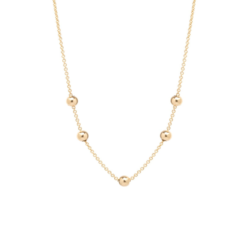 14k 5 Sliding Gold Bead Necklace - SALE