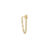 Single Zoë Chicco 14k Gold Small Square Oval Link Chain Huggie Earring