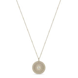 Zoë Chicco 14k White Gold Small Sunbeam Medallion Diamond Bezel Necklace