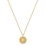 Zoë Chicco 14k Gold Small Sunbeam Medallion Box Chain Necklace