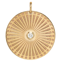 14k medium sunbeam medallion disc charm