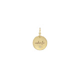 Zoë Chicco 14k Yellow Gold Small "exhale" Disc Charm Pendant with Spring Ring
