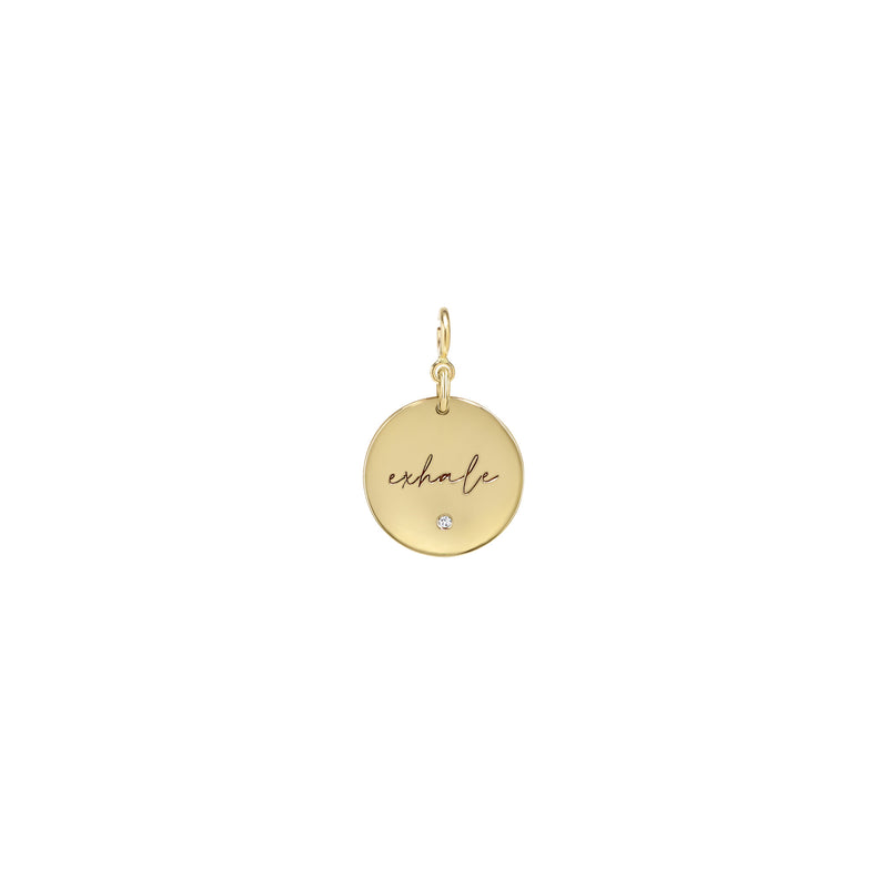 Zoë Chicco 14k Yellow Gold Small "exhale" Disc Charm Pendant with Spring Ring